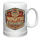Firefighter Denim Fade  Label Stoneware White Coffee Mug Gift Set