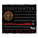Firefighter Patriotic Flag Axe Premium Plush Blanket