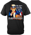 Uncle Sam Pack Your Bags Flag Design Premium Hooded Sweat Shirt