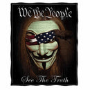 Guy Fawkes and Anonymous We The People See The Truth Premium Blanket
