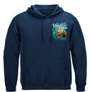 Wicked Fish Fighting Buck Tail Fluke Lure Premium Hooded Sweat Shirt