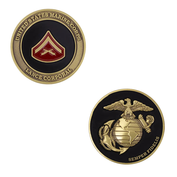MARINE CORPS COIN: LANCE CORPORAL 1.75"
