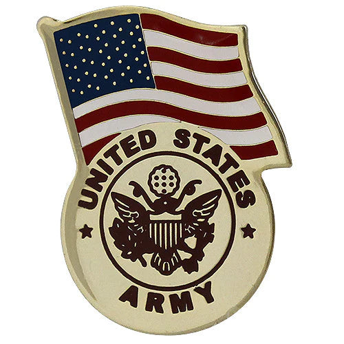 ARMY LAPEL PIN: UNITED STATES FLAG WITH ARMY EMBLEM