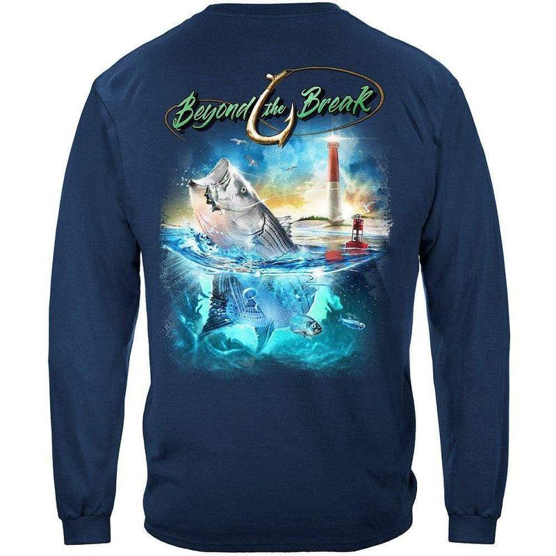 Striped Bass Fish Beyond The Break Premium Hooded Sweat Shirt