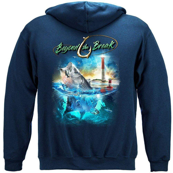Striped Bass Fish Beyond The Break Premium Hooded Sweat Shirt