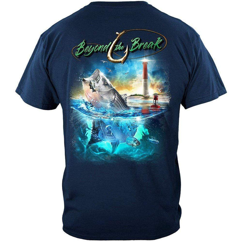 Striped Bass Fish Beyond The Break Premium Hooded Sweat Shirt