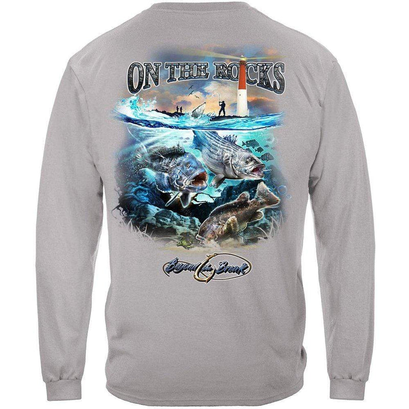 On the Rocks Striped Bass Sea Bass Black Fish Premium T-Shirt