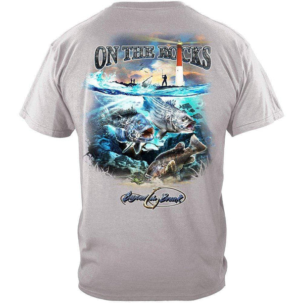 On the Rocks Striped Bass Sea Bass Black Fish Premium T-Shirt