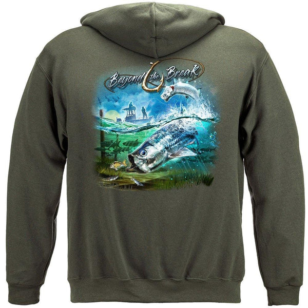 Tarpon Attack Flat Fishing Premium Hooded Sweat Shirt