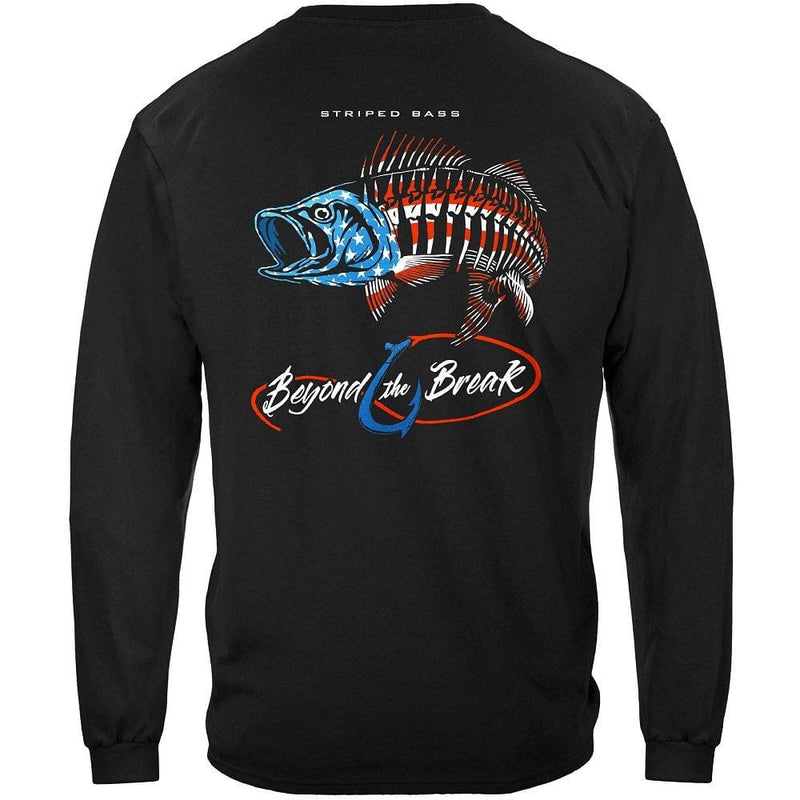 Patriotic Striped Bass Premium Hooded Sweat Shirt