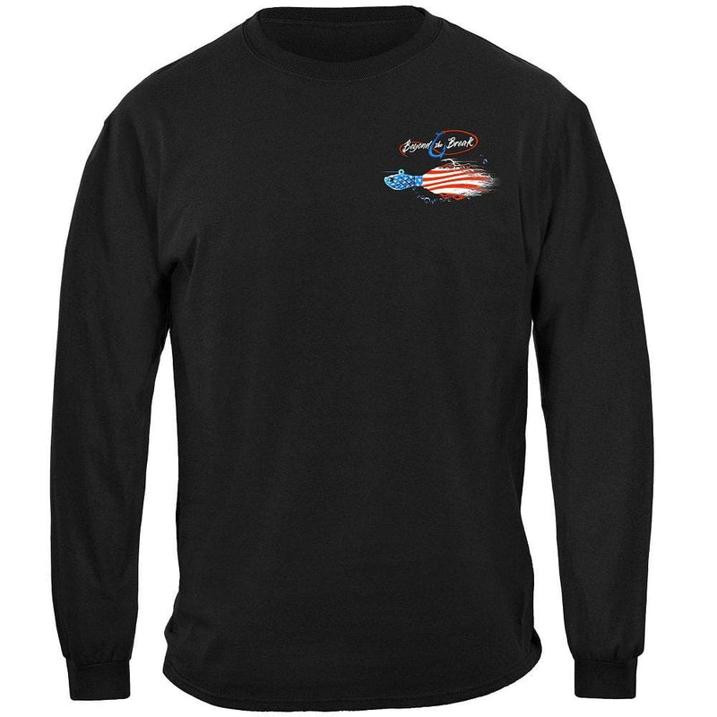 Patriotic Striped Bass Premium Hooded Sweat Shirt
