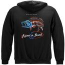 Patriotic Striped Bass Premium Hooded Sweat Shirt
