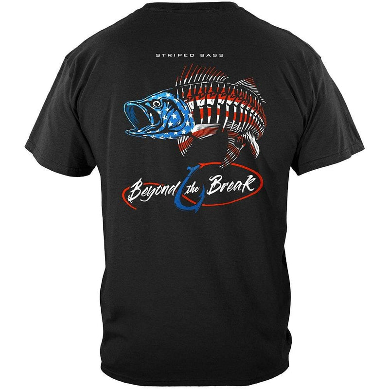 Patriotic Striped Bass Premium Hooded Sweat Shirt
