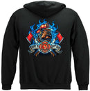 Firefighter Fire Dog First in Last Out Premium Hooded Sweat Shirt