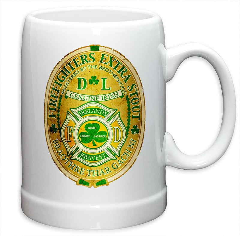 Firefighter Irelands  Iriah Bravest Stoneware White Coffee Mug Gift Set