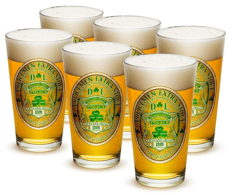 Police Irelands  Iriah Finest 16oz Shooter Shot Glass Glass Set