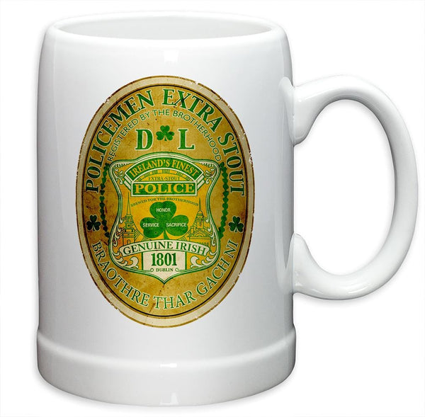 Law Enforcement Police Irelands  Iriah Finest Stoneware White Coffee Mug Gift Set