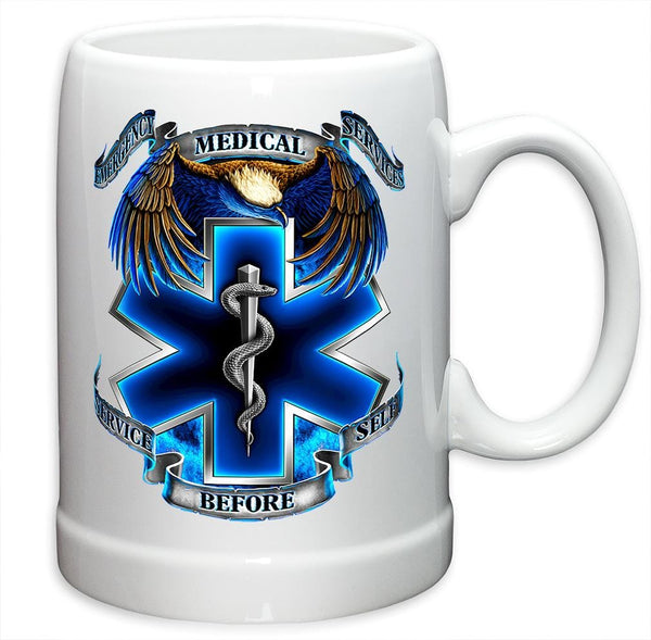 Hero's EMS EMT Stoneware White Coffee Mug Gift Set