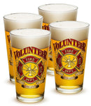 Volunteer Firefighter 16oz Pint Glass Glass Set