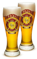 Volunteer Firefighter 23oz Pilsner Glass Glass Set