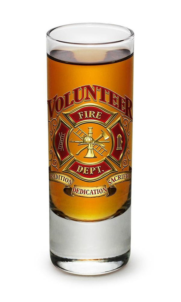 Volunteer Firefighter 2oz Shooter Shot Glass Glass Set