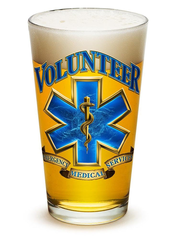 Volunteer EMS 16oz Pint Glass Glass Set