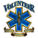 Volunteer EMS Gold Shield Premium Reflective Decal