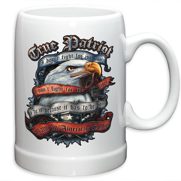 Patriotic True Patriot Stoneware White Coffee Mug Gift Set