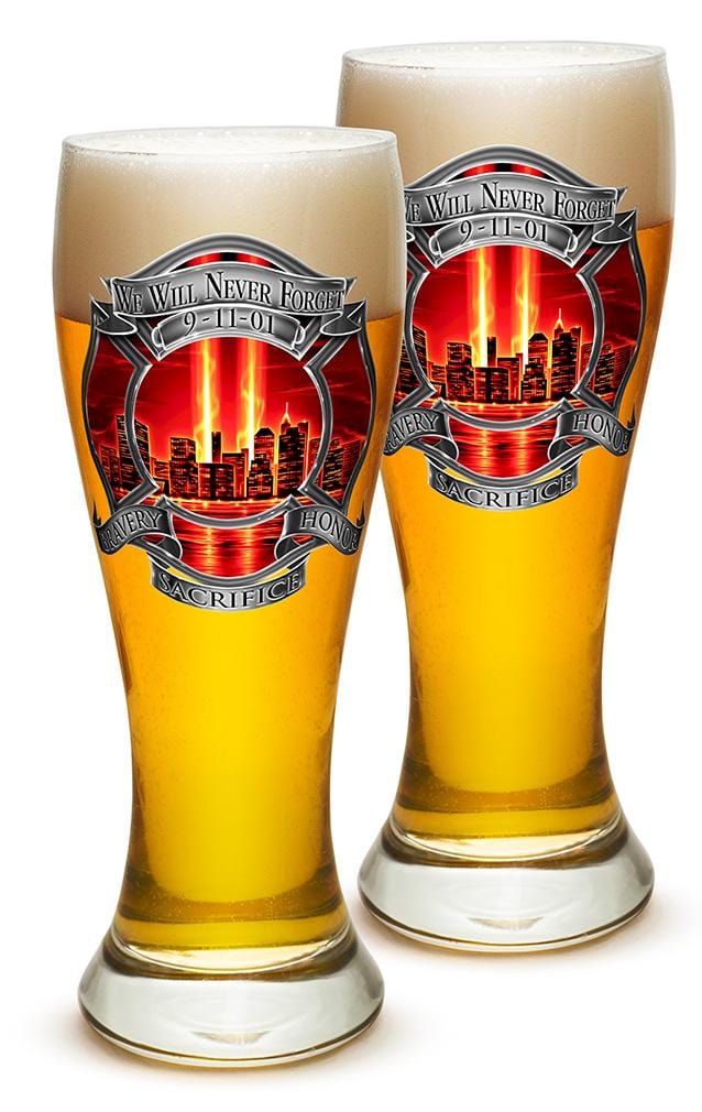 Tribute High Honor Red Firefighter 23oz Shooter Shot Glass Glass Set