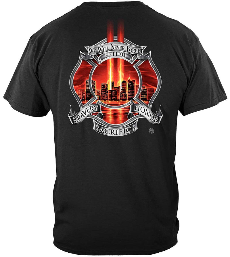 Red Tribute High Honor Firefighter Premium Hooded Sweat Shirt