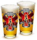 Tribute High Honor Red EMS 16oz Pint Glass Glass Set