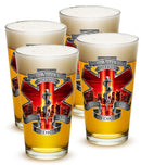 Tribute High Honor Red EMS 16oz Pint Glass Glass Set