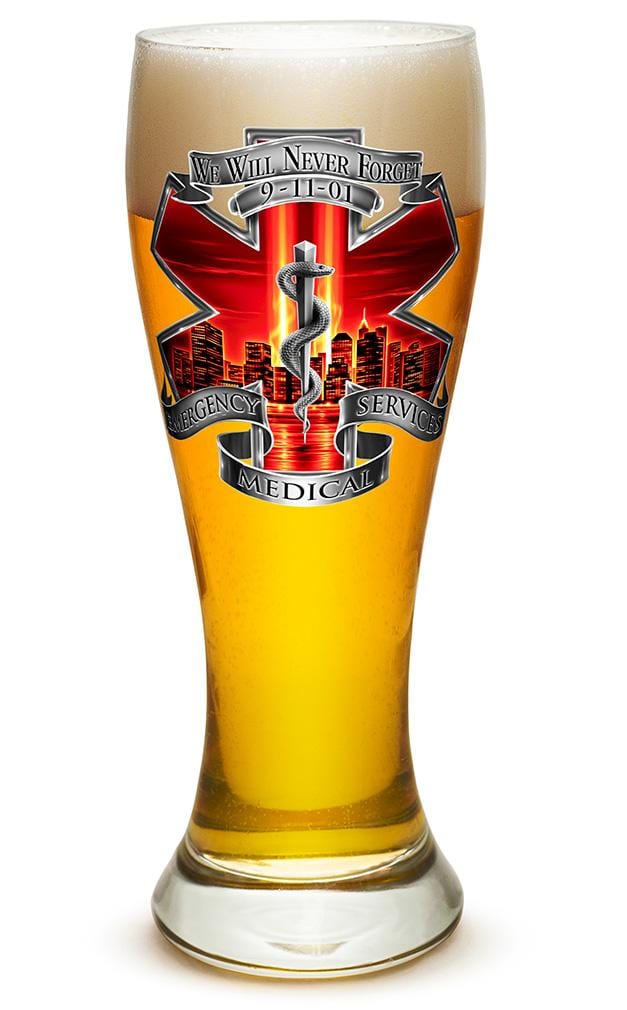 Tribute High Honor Red EMS 23oz Pilsner Glass Glass Set