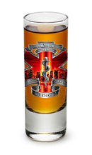 Tribute High Honor Red EMS 2oz Shooter Shot Glass Glass Set