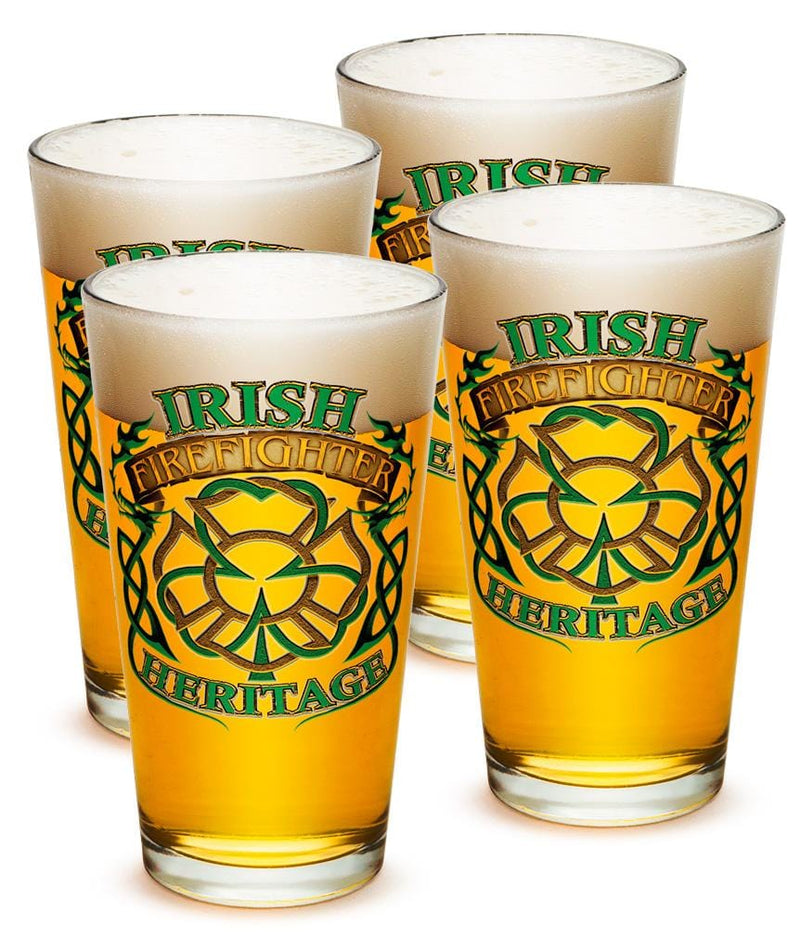 Firefighter Irish Heritage 16oz Pint Glass Glass Set