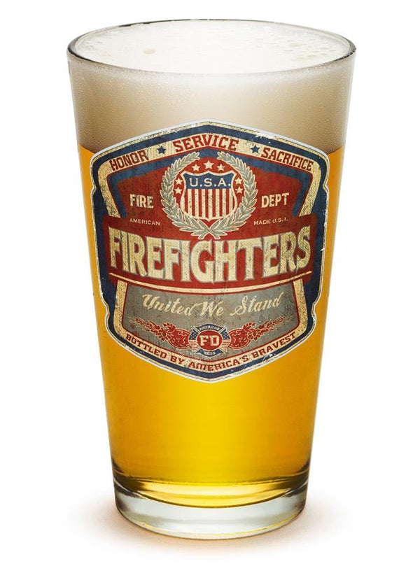 Denim Fade  Label Firefighter 16oz Pint Glass Glass Set