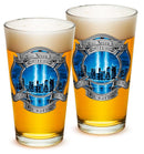 911 Firefighter Blue Skies 16oz Pint Glass Glass Set