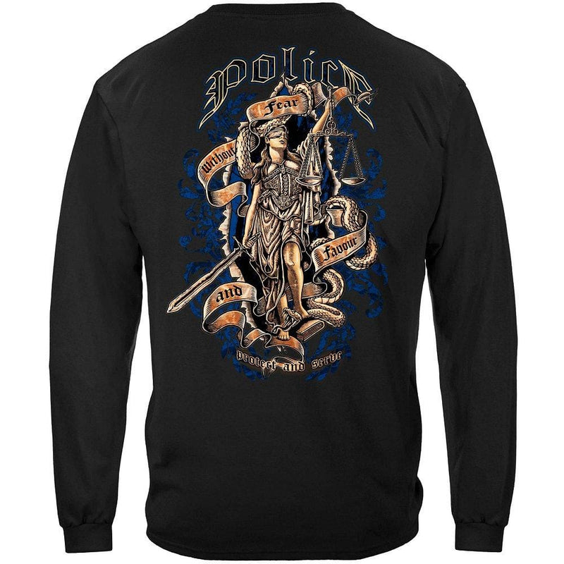 Police Full Front Scale of Justice Premium Hooded Sweat Shirt