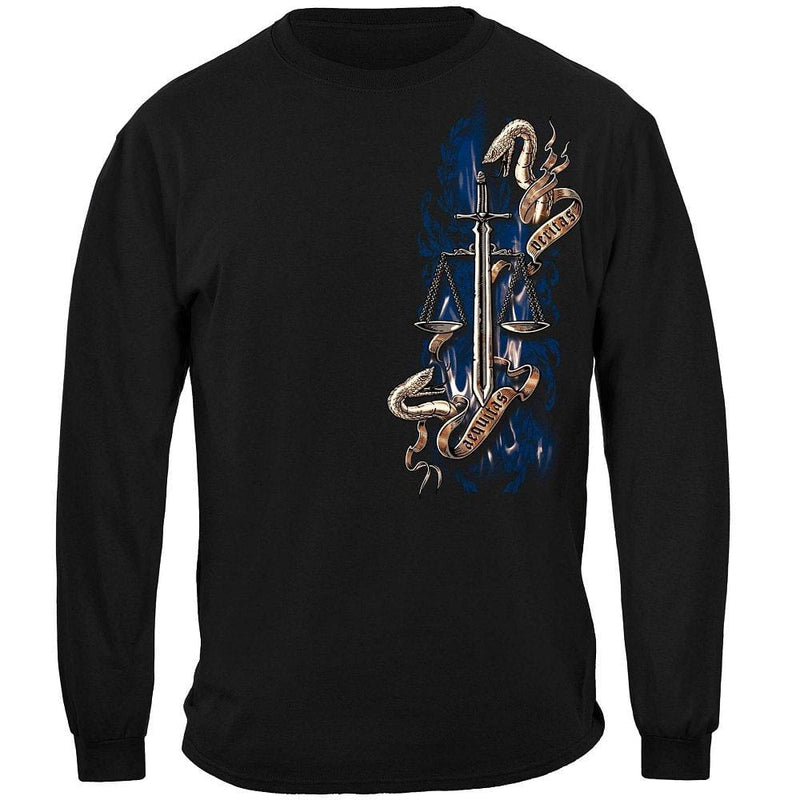 Police Full Front Scale of Justice Premium Hooded Sweat Shirt