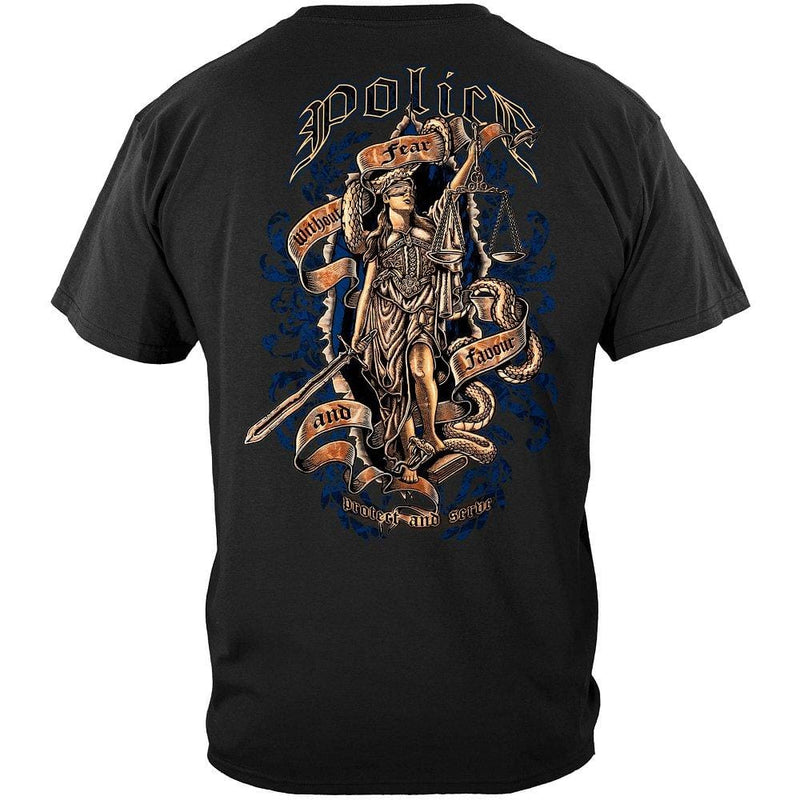 Police Full Front Scale of Justice Premium Hooded Sweat Shirt
