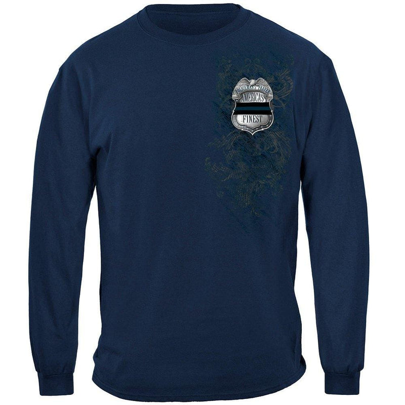 Policeman's Chrome Badge With Policeman's Prayer Premium T-Shirt