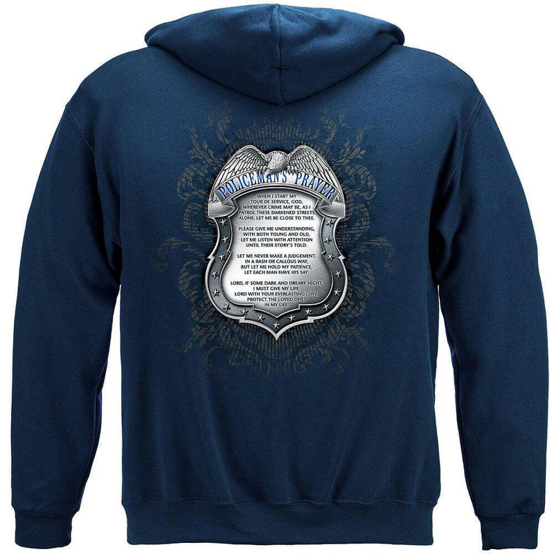 Policeman's Chrome Badge With Policeman's Prayer Premium T-Shirt