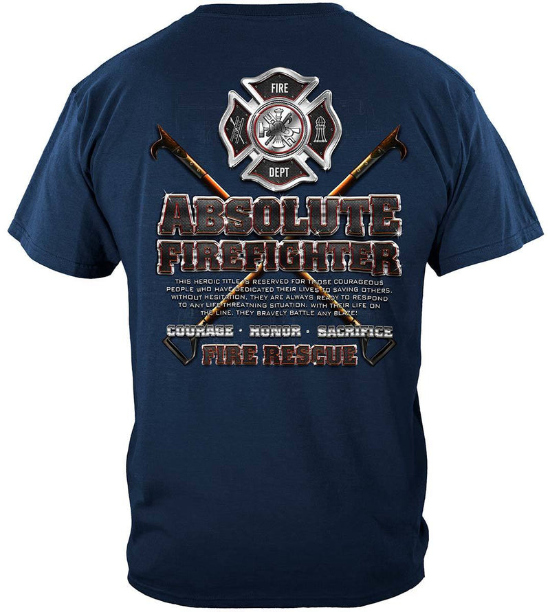 Absolute Firefighter Blue Print Premium Long Sleeves