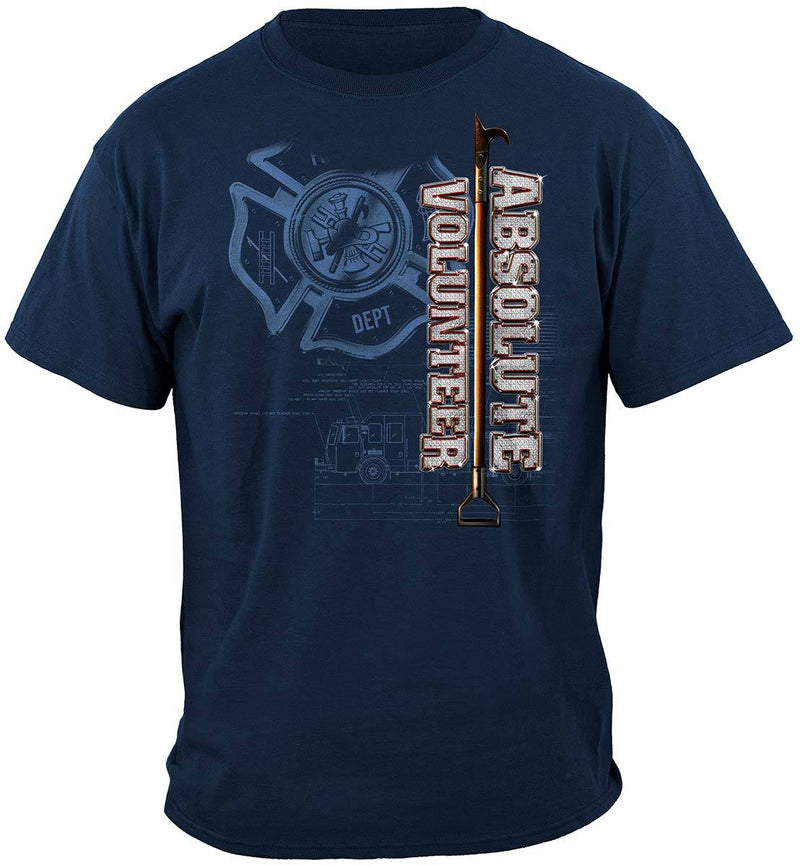 Absolute Volunteer Firefighter Blue Print Premium Long Sleeves
