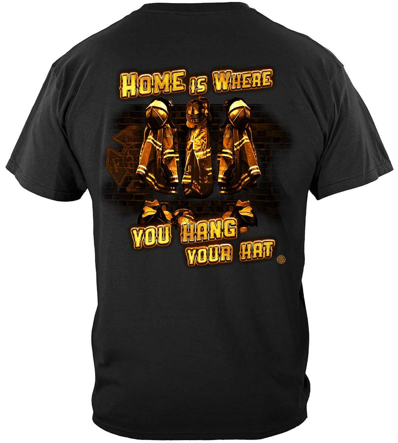 Home Is Where You Hang Your Hat Firefighter Premium Long Sleeves
