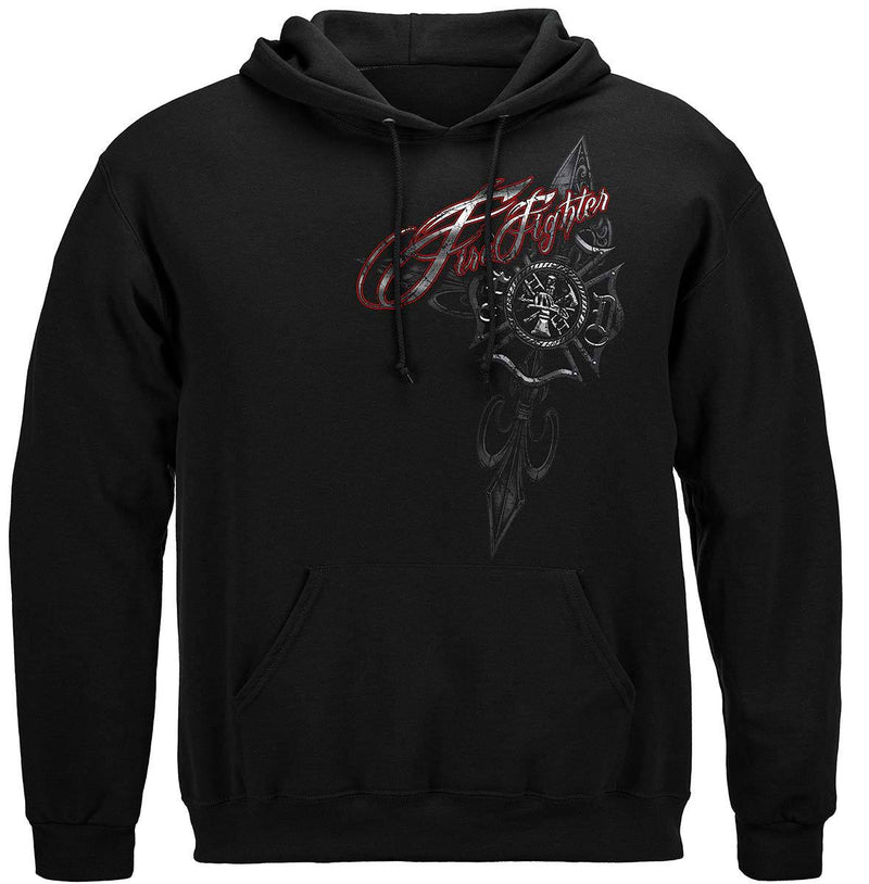 Firefighter Red Script Red Foil Premium Long Sleeves