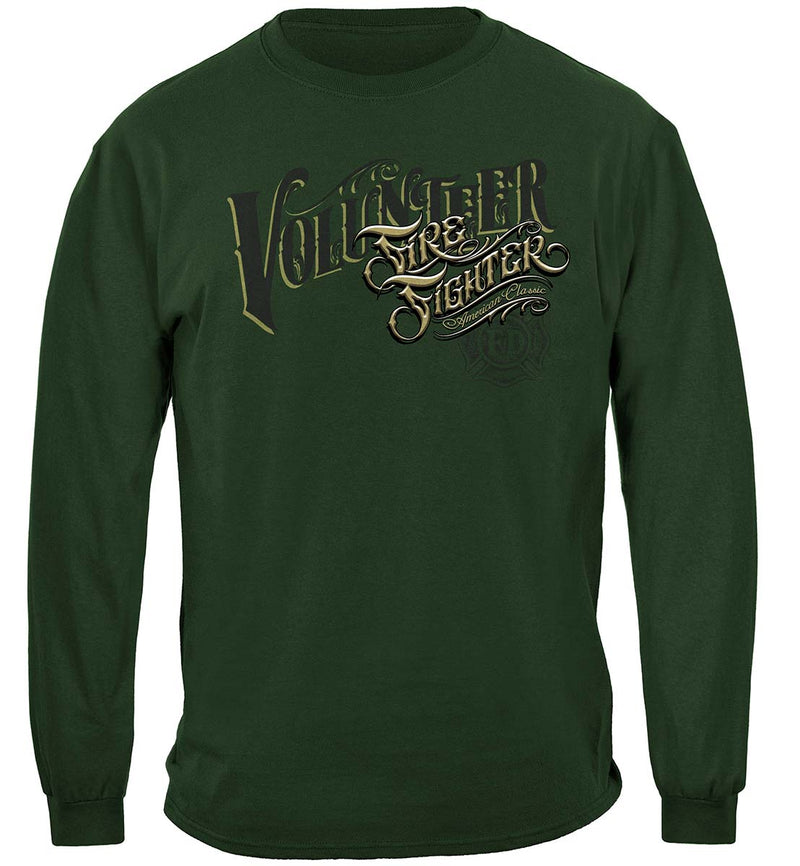 Firefighter Volunteer American Classic Premium Hooded Sweat Shirt