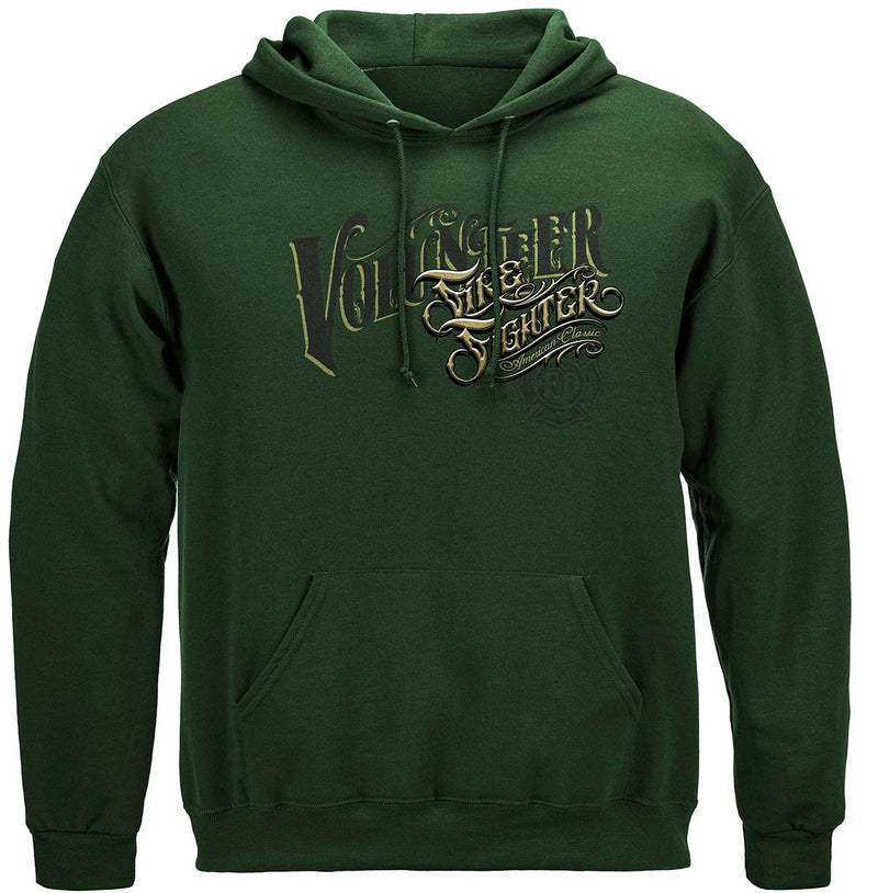 Firefighter Volunteer American Classic Premium Hooded Sweat Shirt