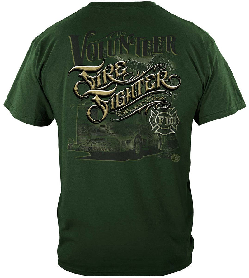Firefighter Volunteer American Classic Premium Long Sleeves