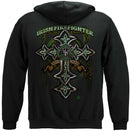 Firefighter Irish Celtic Cross Green Foil Premium Long Sleeves
